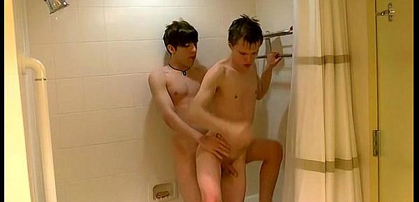  Cut twink cock movies William and Damien get into the shower together